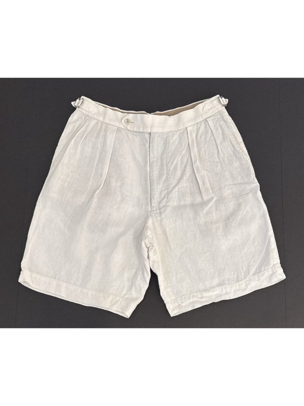 Suitsupply Mira Pleated Shorts Size 30 White Baird Mcnutt Linen Adjustable Waist